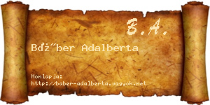 Báber Adalberta névjegykártya